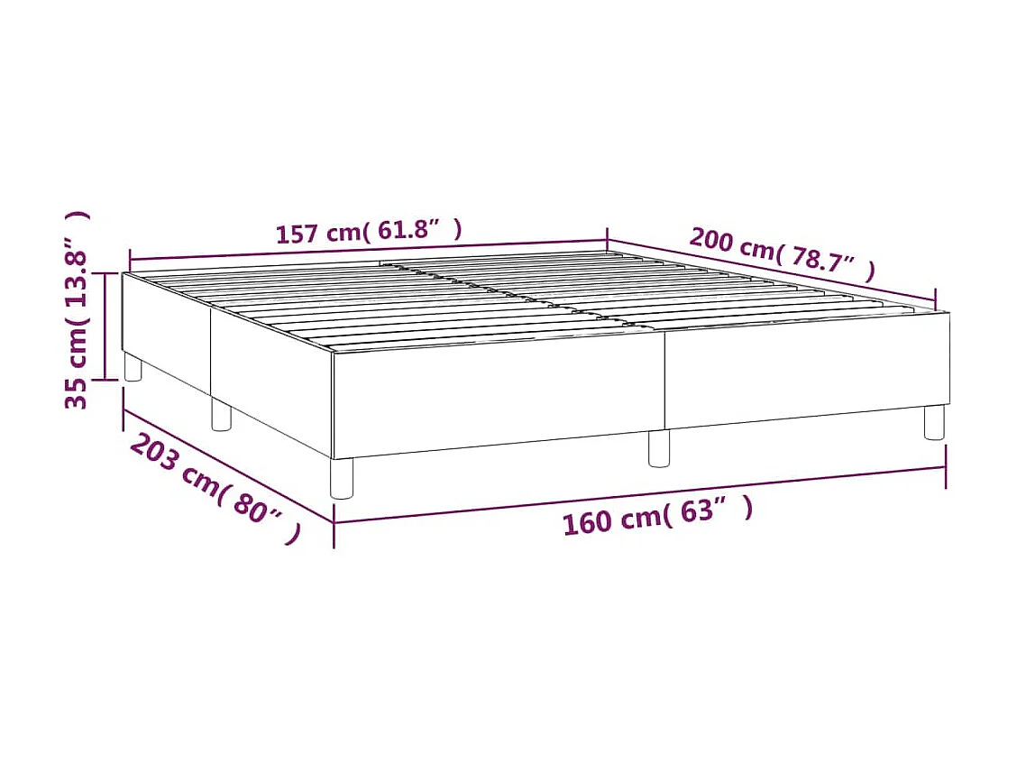 Struttura Letto a Rete a Molle Verde Scuro 160x200 cm in Velluto