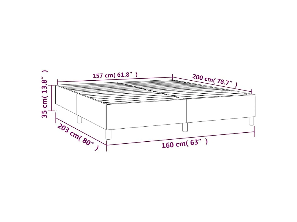 Boxspring bed 160x200 cm fluweel donkergroen