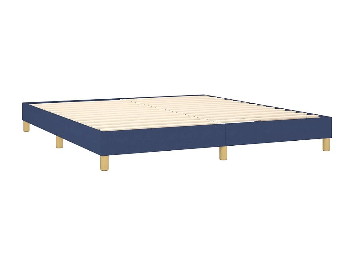 Sommier à lattes de lit avec matelas LED Bleu 160x200 cm Tissu