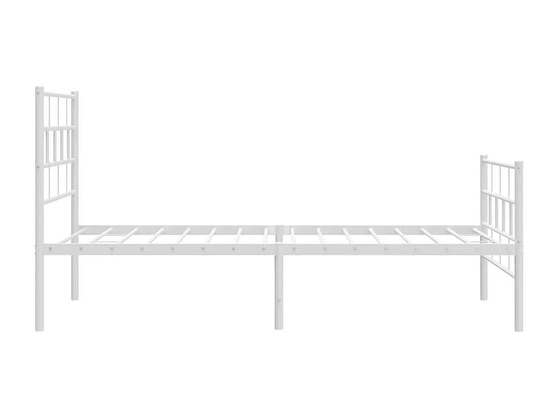 Estrutura de cama com cabeceira e pés 80x200 cm metal branco