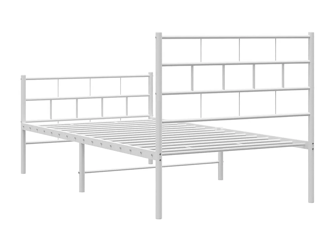 Estrutura de cama com cabeceira e pés 80x200 cm metal branco