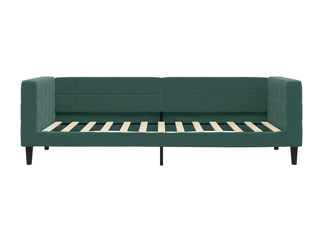 Divano Letto Estraibile Cassetti Verde Scuro 90x200cm Velluto