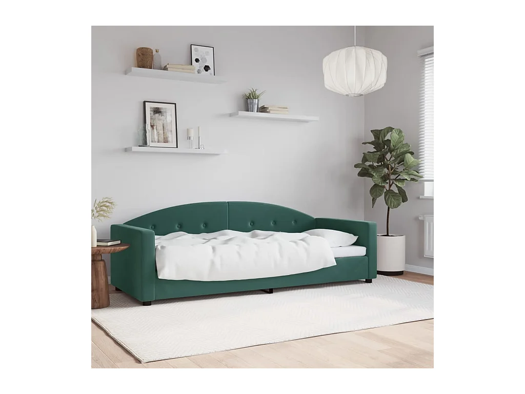 Lit de repos sans matelas vert foncé 80x200 cm velours