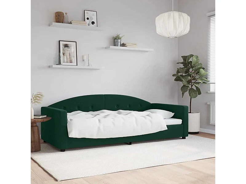 Lit de repos sans matelas vert foncé 90x200 cm velours
