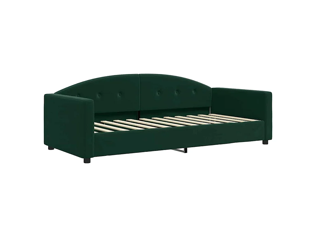 Lit de repos sans matelas vert foncé 90x200 cm velours