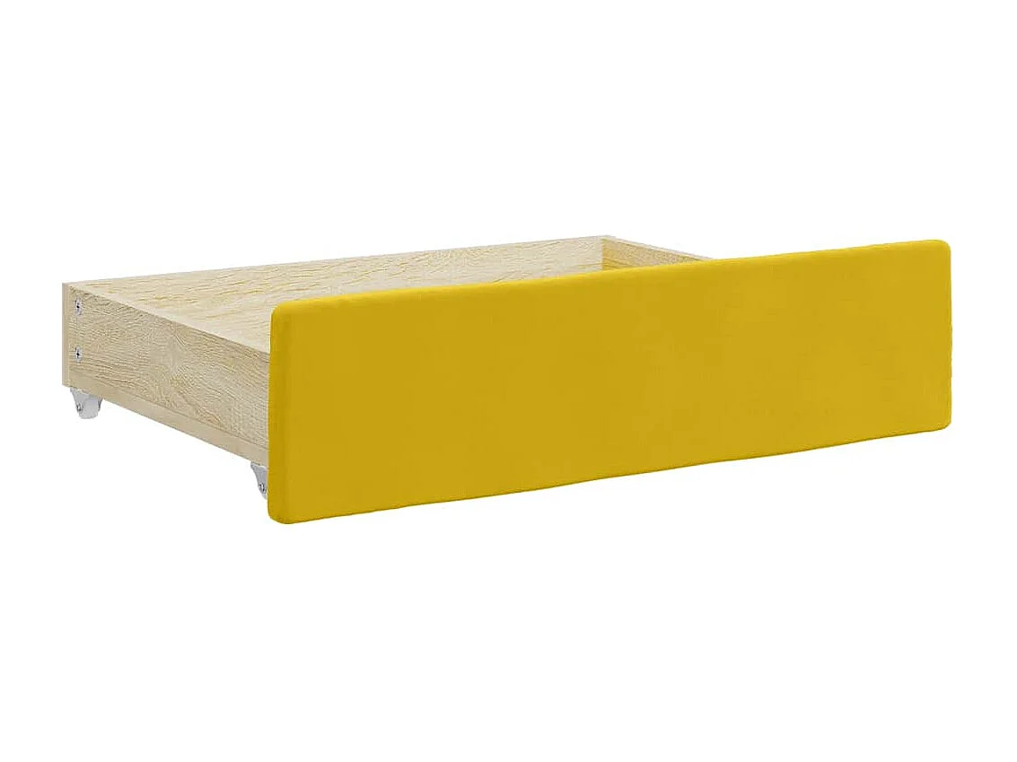 Slaapbank met onderschuifbed en lades 80x200 cm fluweel geel