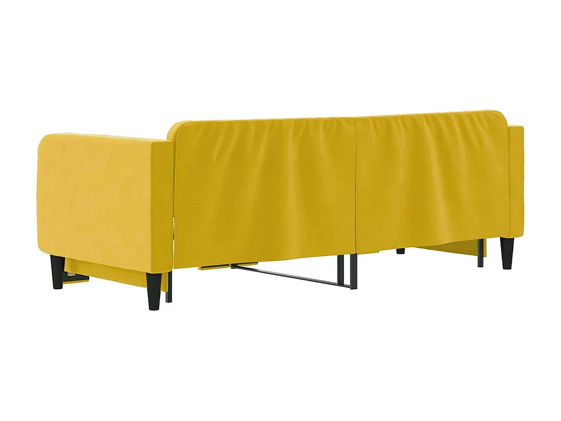 Lit de jour avec lit gigogne jaune 90x200 cm velours
