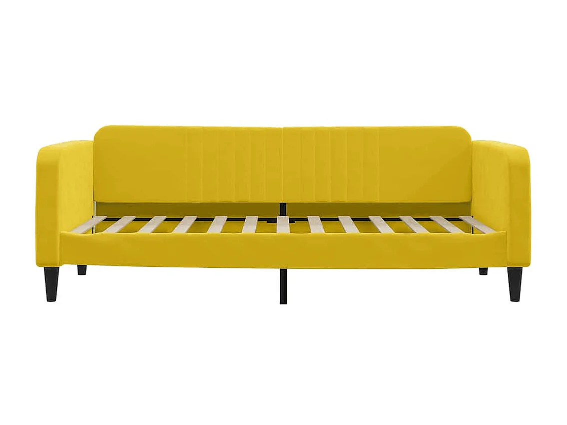 Lit de jour avec lit gigogne jaune 90x200 cm velours
