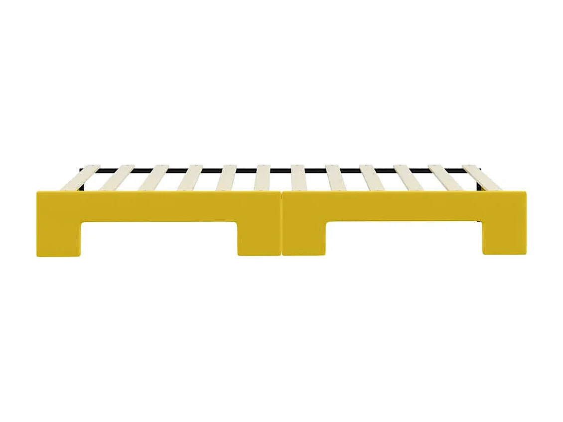 Lit de jour avec lit gigogne jaune 90x200 cm velours