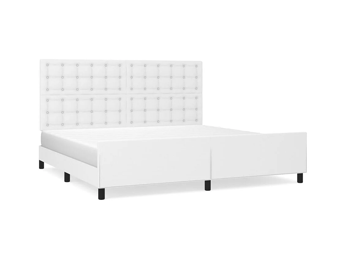 Giroletto con Testiera Bianco 200x200 cm in Similpelle