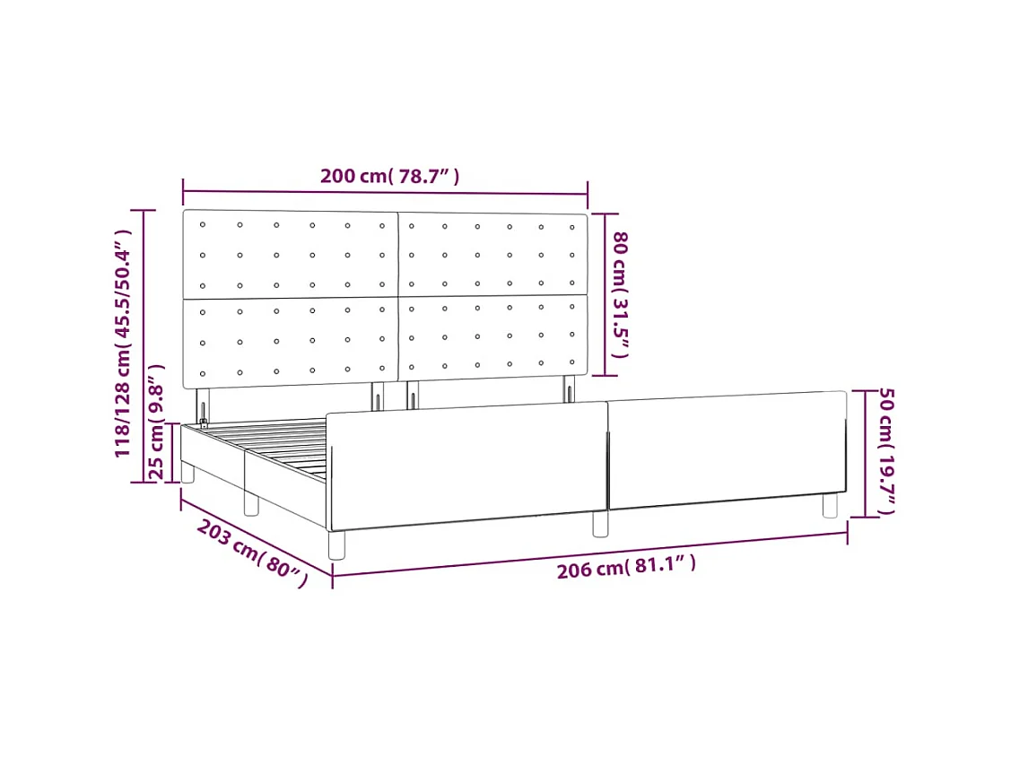 Giroletto con Testiera Bianco 200x200 cm in Similpelle