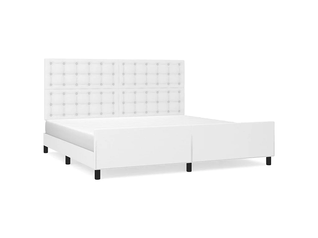 Cadre de lit sans matelas blanc 200x200 cm similicuir
