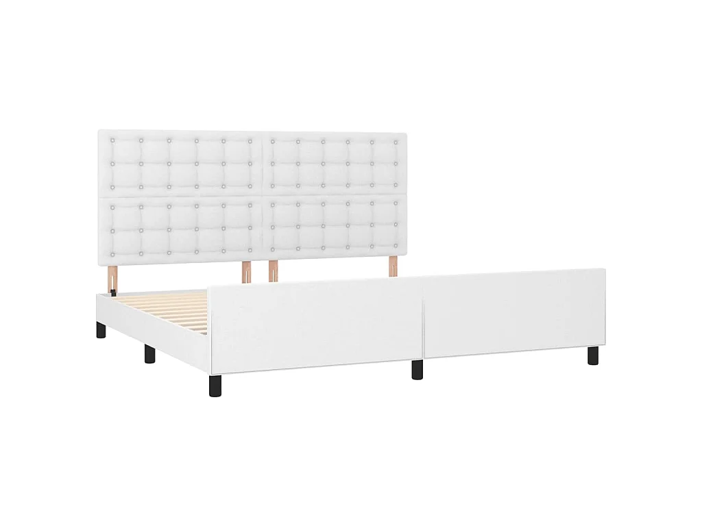 Cadre de lit sans matelas blanc 200x200 cm similicuir