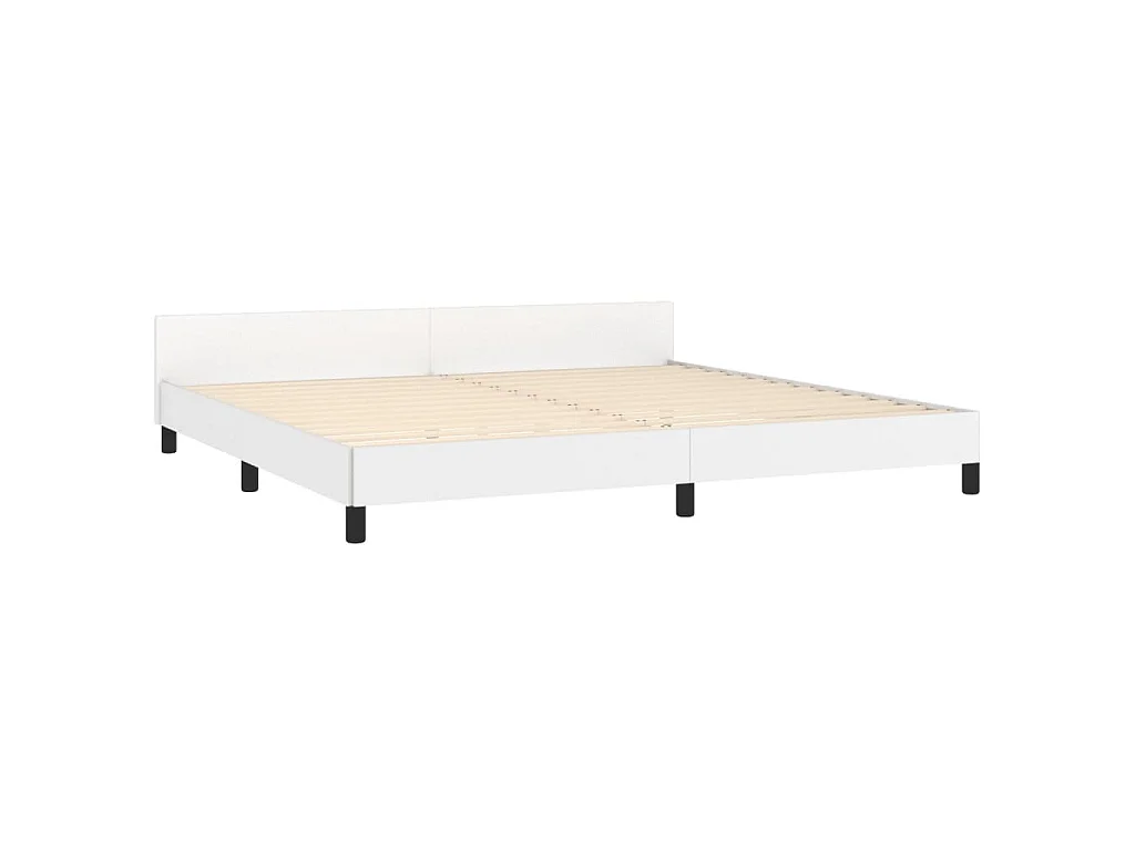 Cadre de lit sans matelas blanc 200x200 cm similicuir