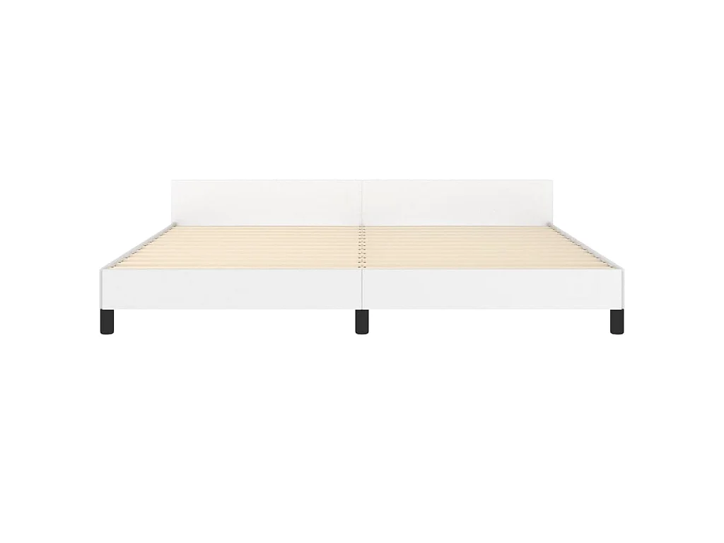 Cadre de lit sans matelas blanc 200x200 cm similicuir