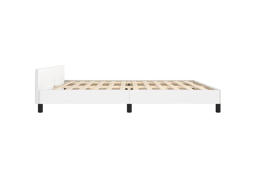 Cadre de lit sans matelas blanc 200x200 cm similicuir