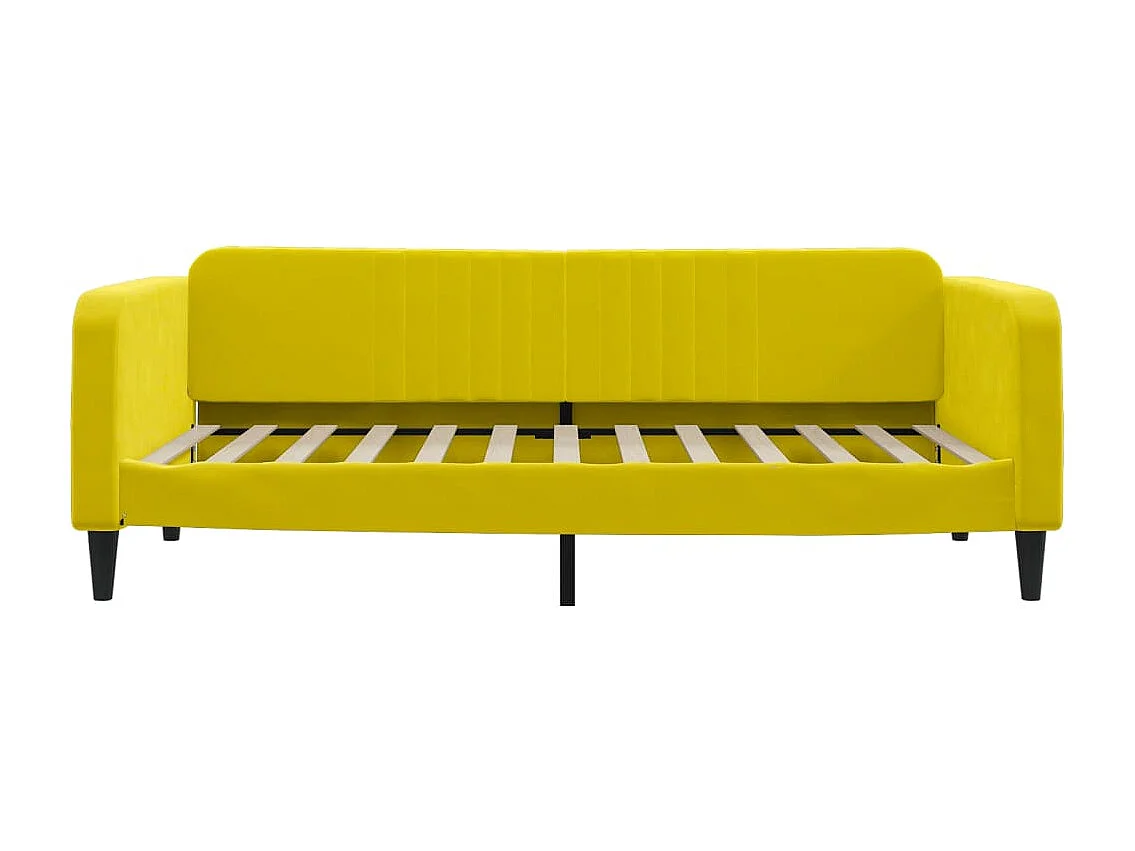 Divano Letto con Letto Estraibile Giallo 100x200 cm in Velluto