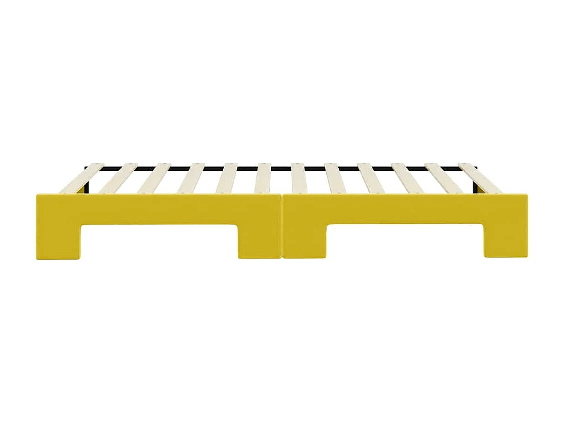 Divano Letto con Letto Estraibile Giallo 100x200 cm in Velluto