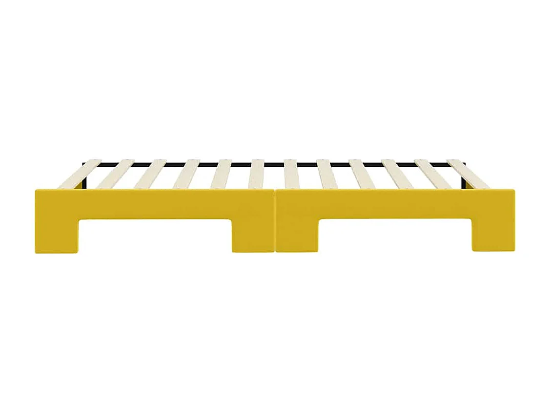 Sofá-cama com gavetão 100x200 cm veludo amarelo