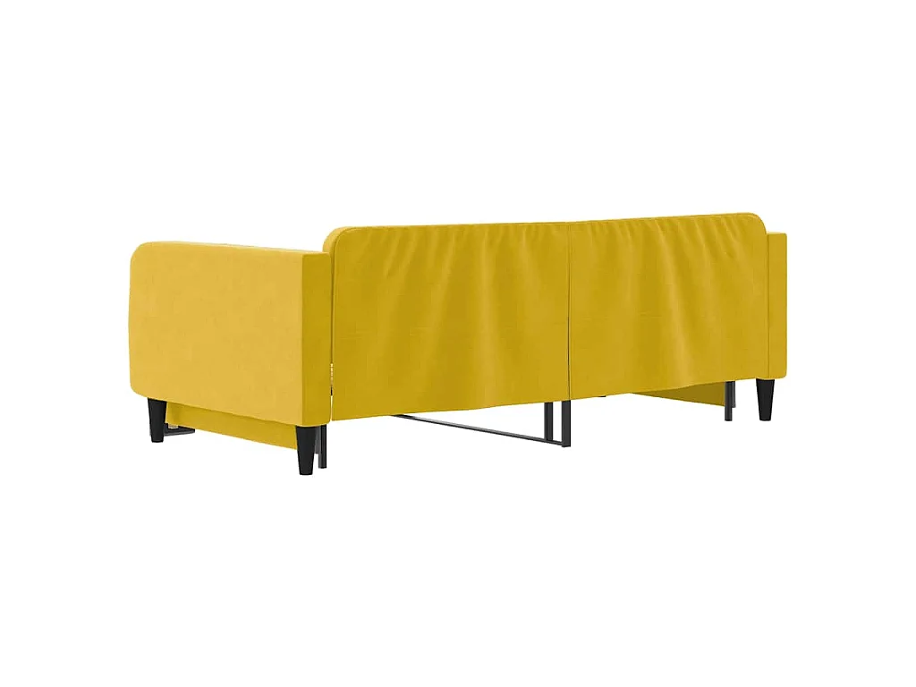 Lit de jour avec lit gigogne jaune 100x200 cm velours