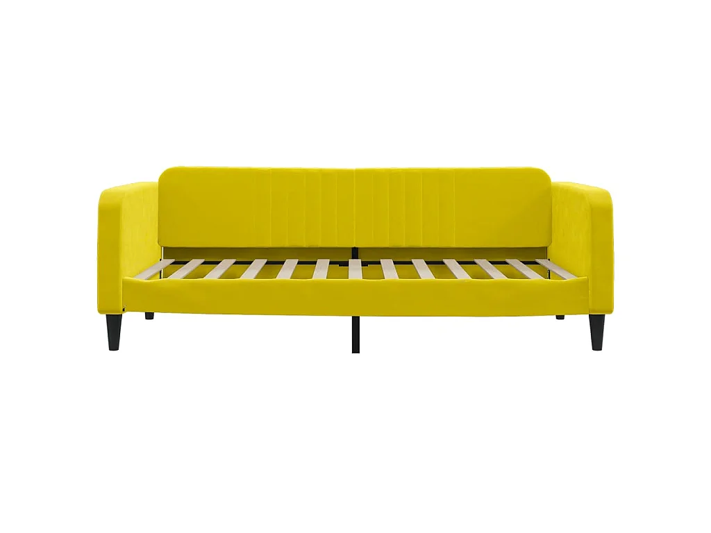 Lit de jour avec lit gigogne jaune 100x200 cm velours