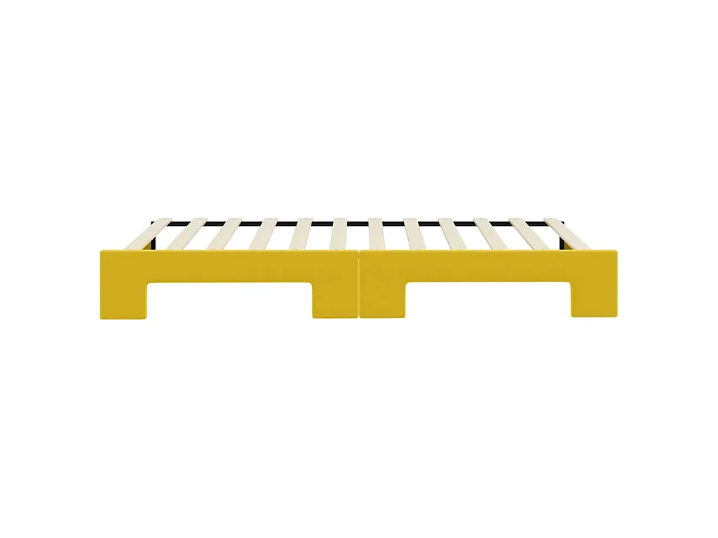 Lit de jour avec lit gigogne jaune 100x200 cm velours