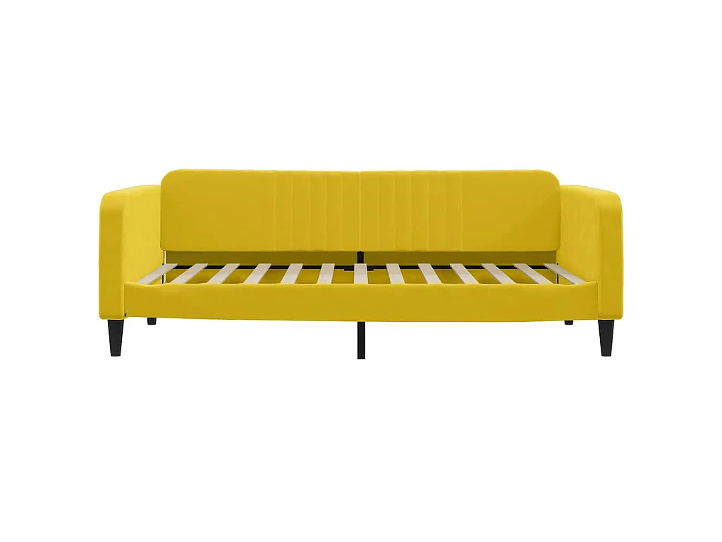 Lit de jour avec lit gigogne jaune 100x200 cm velours