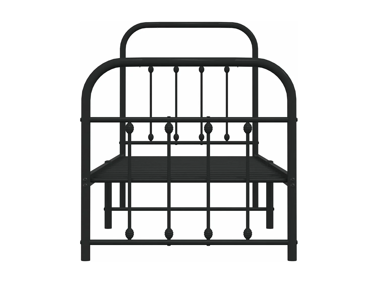 Bedframe met hoofd- en voeteneinde metaal zwart 75x190 cm