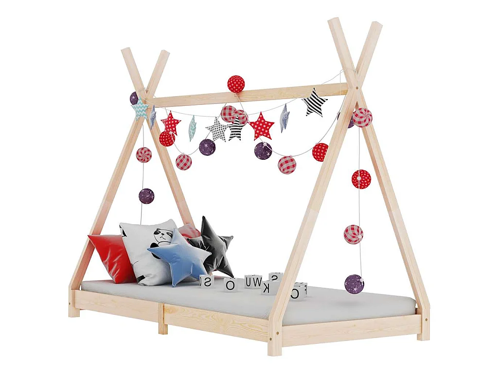 Cadre de lit d'enfant Bois de pin massif 70x140 cm