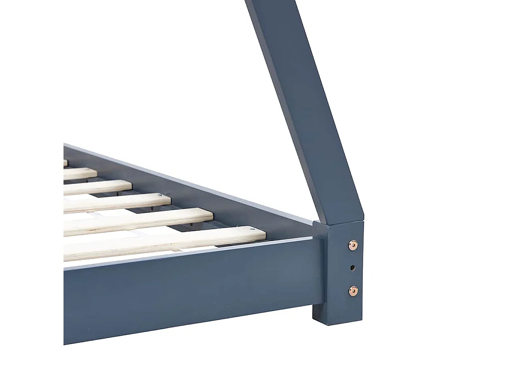 Cadre de lit d'enfant Gris Bois de pin massif 80x160 cm