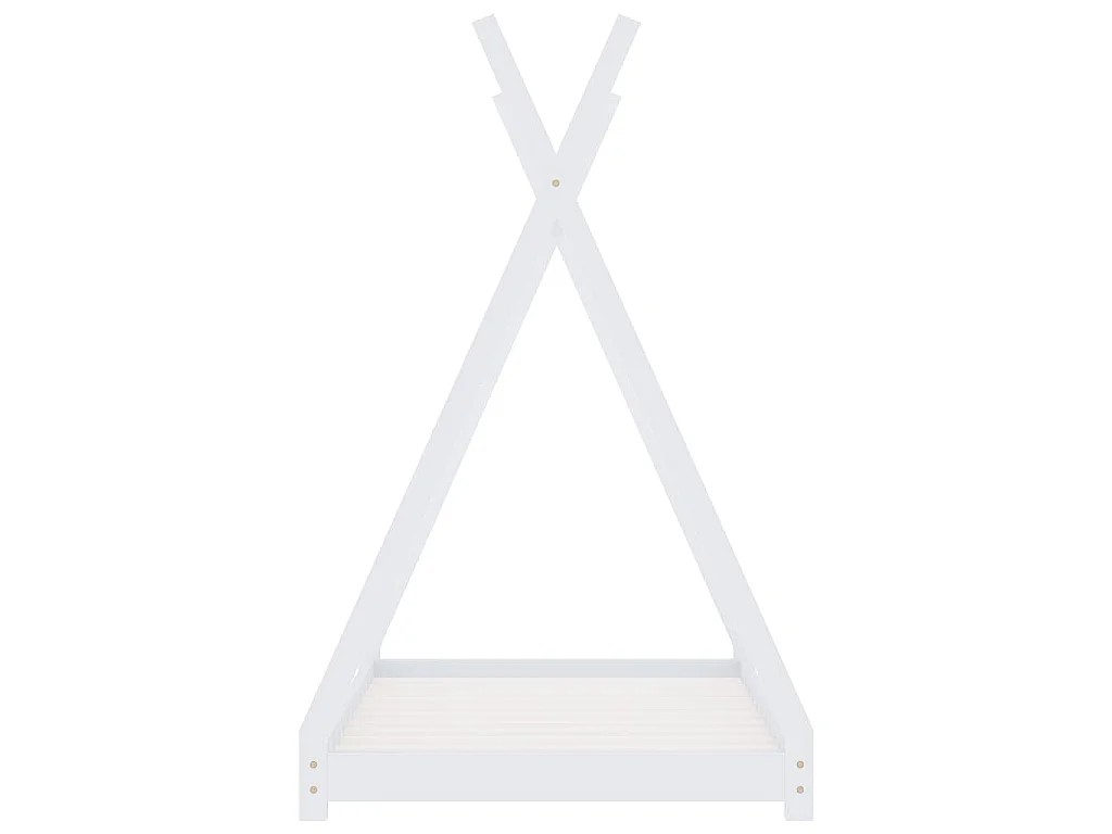 Cadre de lit d'enfant Blanc Bois de pin massif 90 x 200 cm