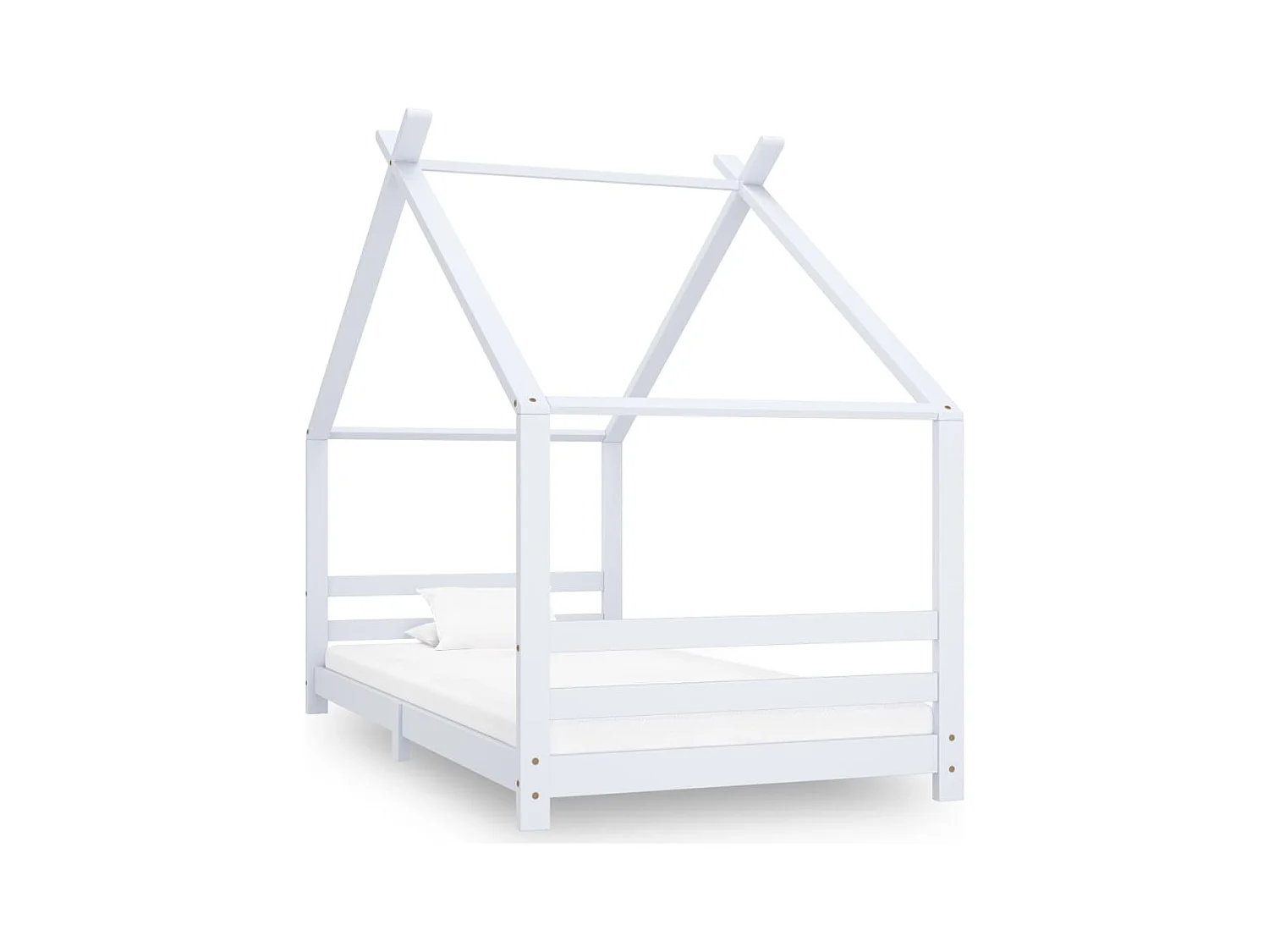 Cadre de lit d'enfant Blanc Bois de pin massif 90x200 cm