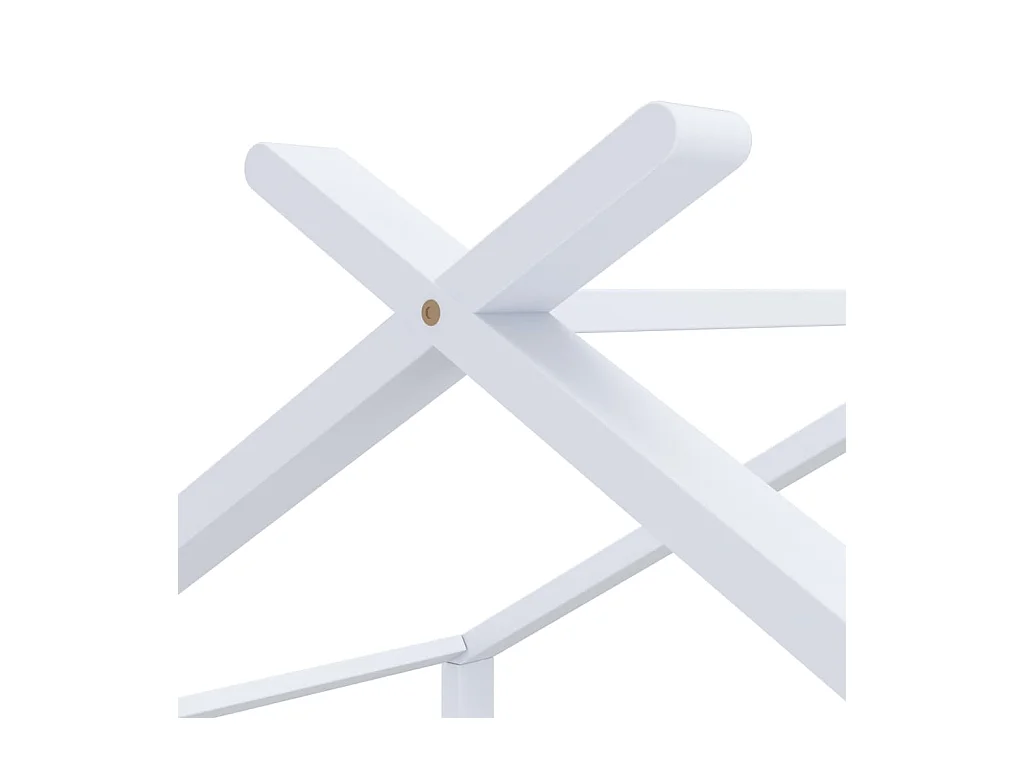 Kinderbedframe massief grenenhout wit 70x140 cm