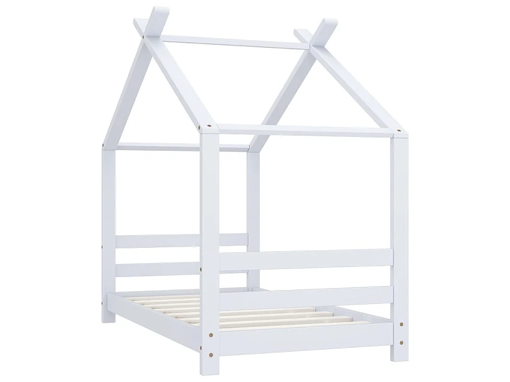 Cadre de lit d'enfant Blanc Bois de pin massif 70x140 cm