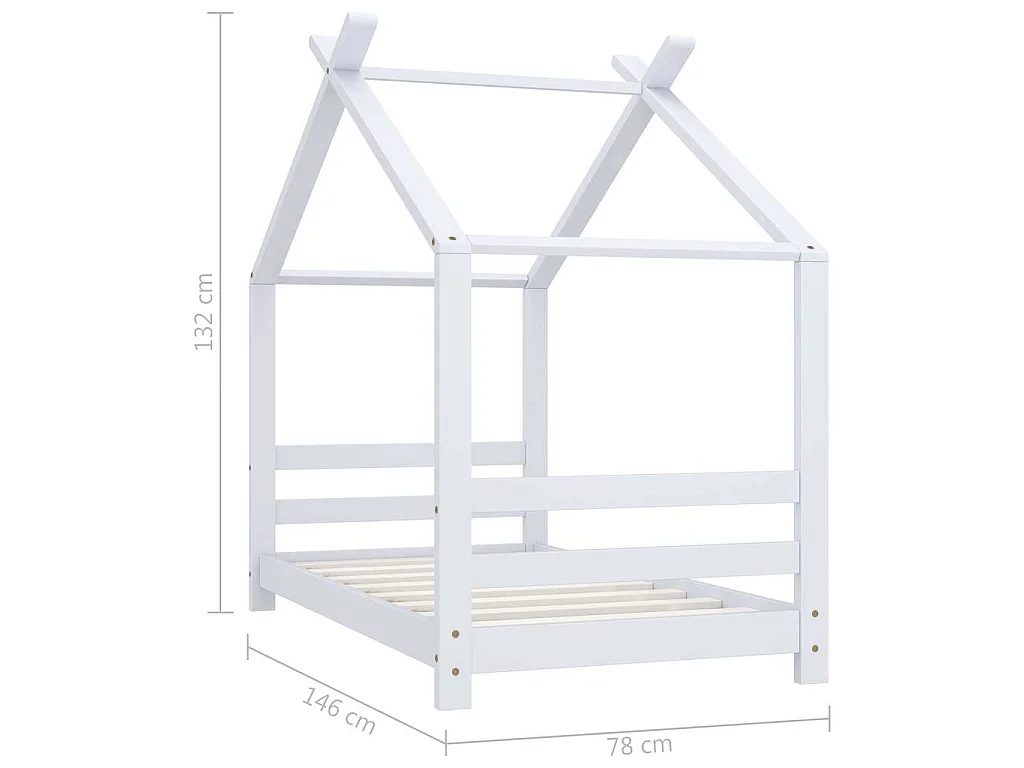 Cadre de lit d'enfant Blanc Bois de pin massif 70x140 cm