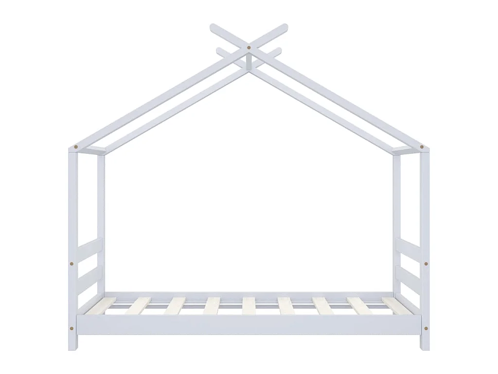 Cadre de lit d'enfant Blanc Bois de pin massif 70x140 cm