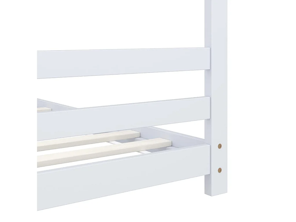 Cadre de lit d'enfant Blanc Bois de pin massif 70x140 cm