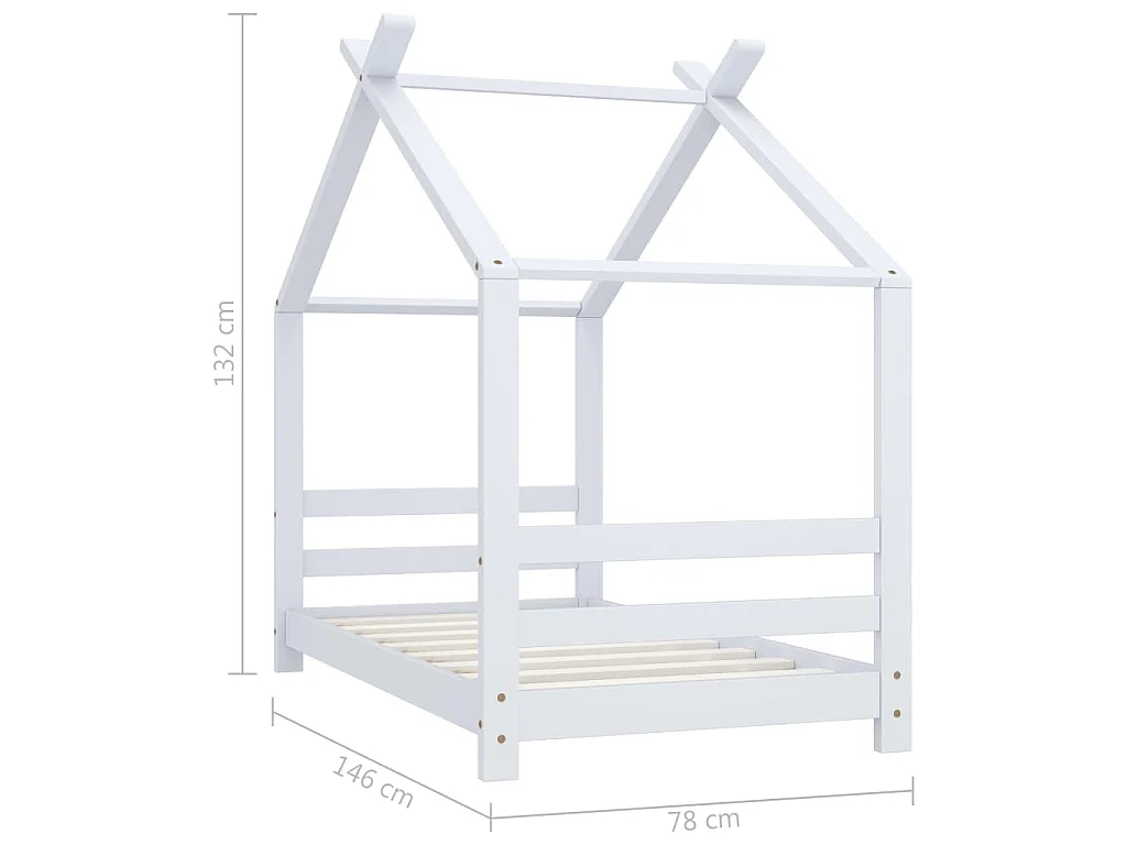 Cadre de lit d'enfant Blanc Bois de pin massif 70x140 cm