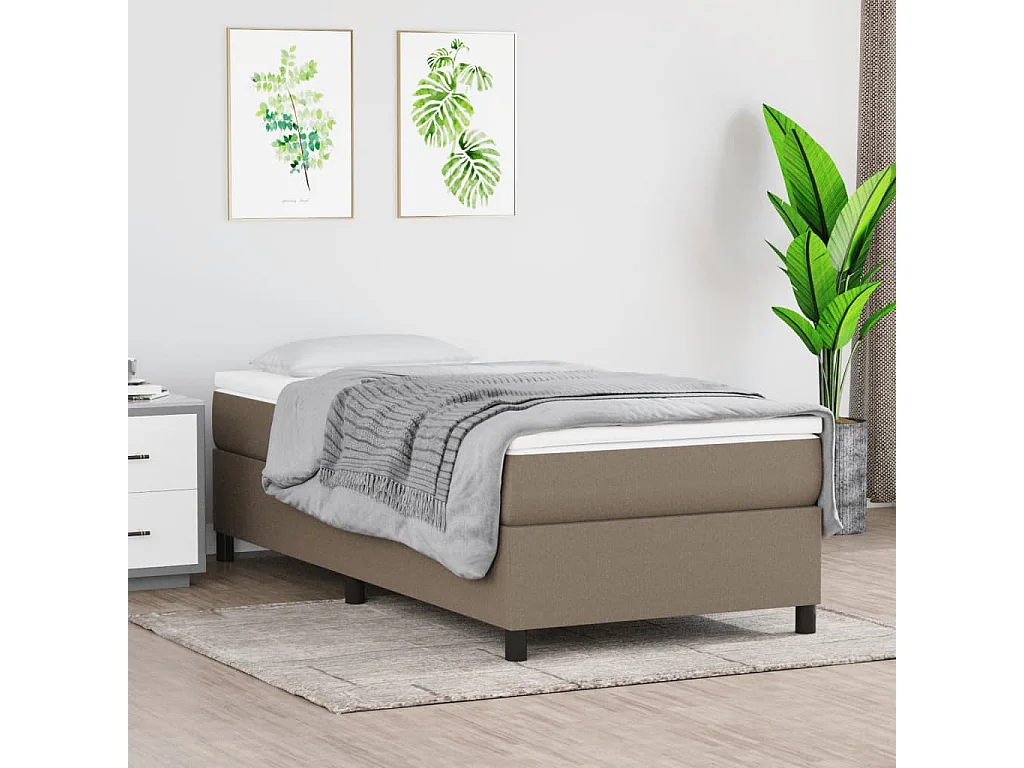 Boxspringbett mit Matratze Taupe 90x200 cm Stoff