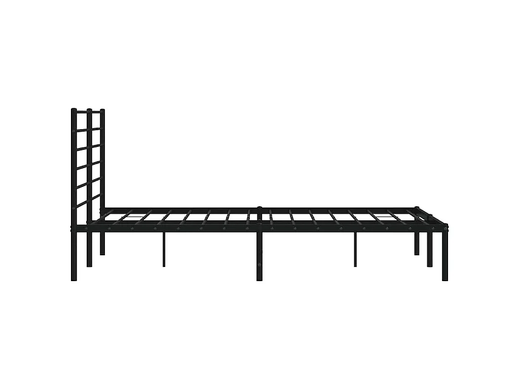 Cadre de lit métal sans matelas avec tête de lit noir 135x190cm
