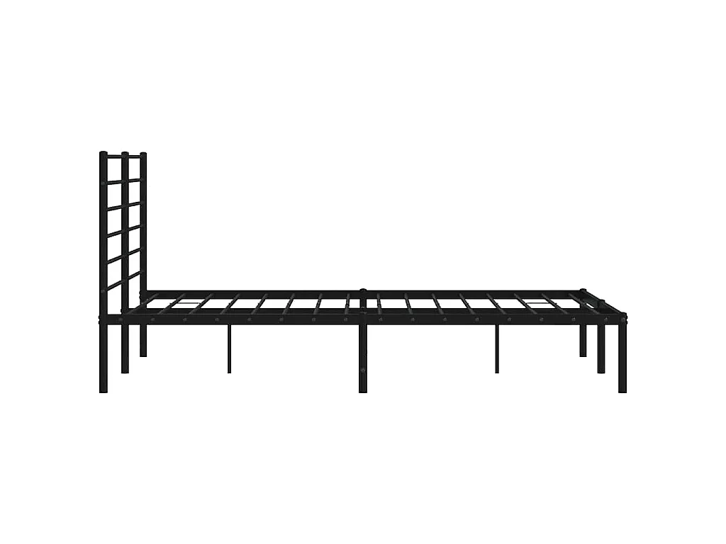 Bedframe met hoofdbord metaal zwart 135x190 cm