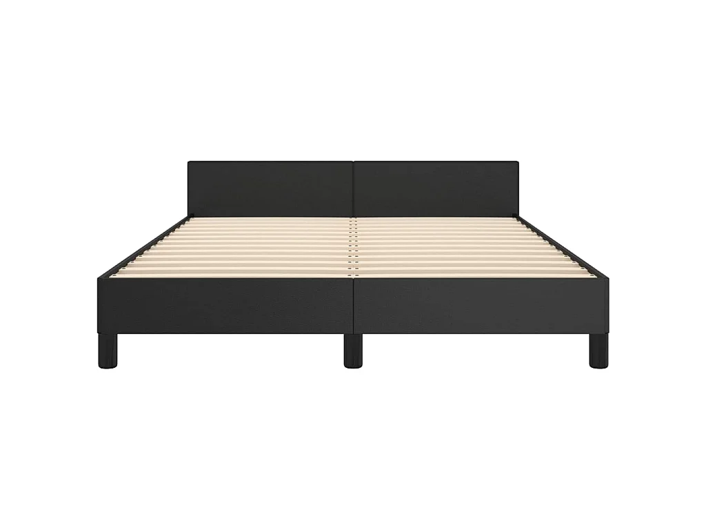 Giroletto con Testiera Nero 140x190 cm in Similpelle