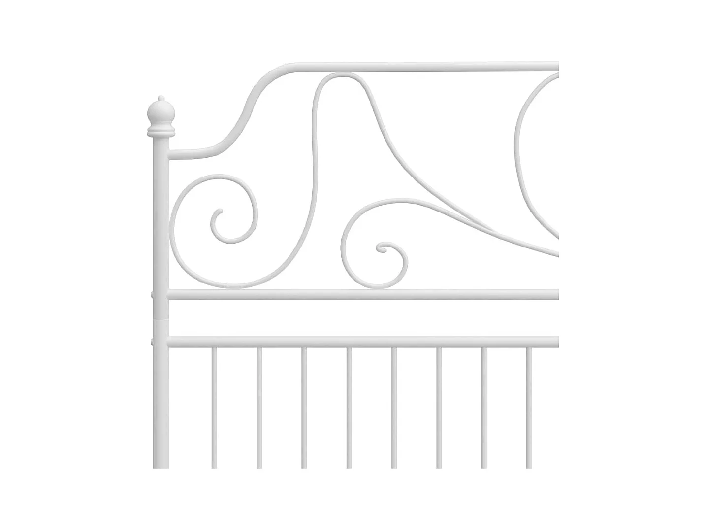 Cadre de lit sans matelas blanc métal 200x200 cm