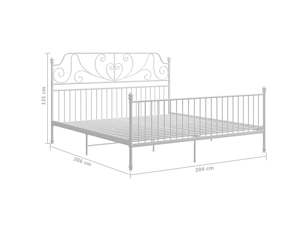 Bedframe metaal wit 200x200 cm