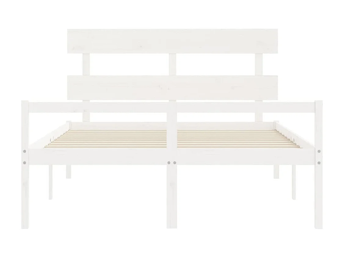 Cama para idosos com cabeceira 160x200 cm madeira maciça branco