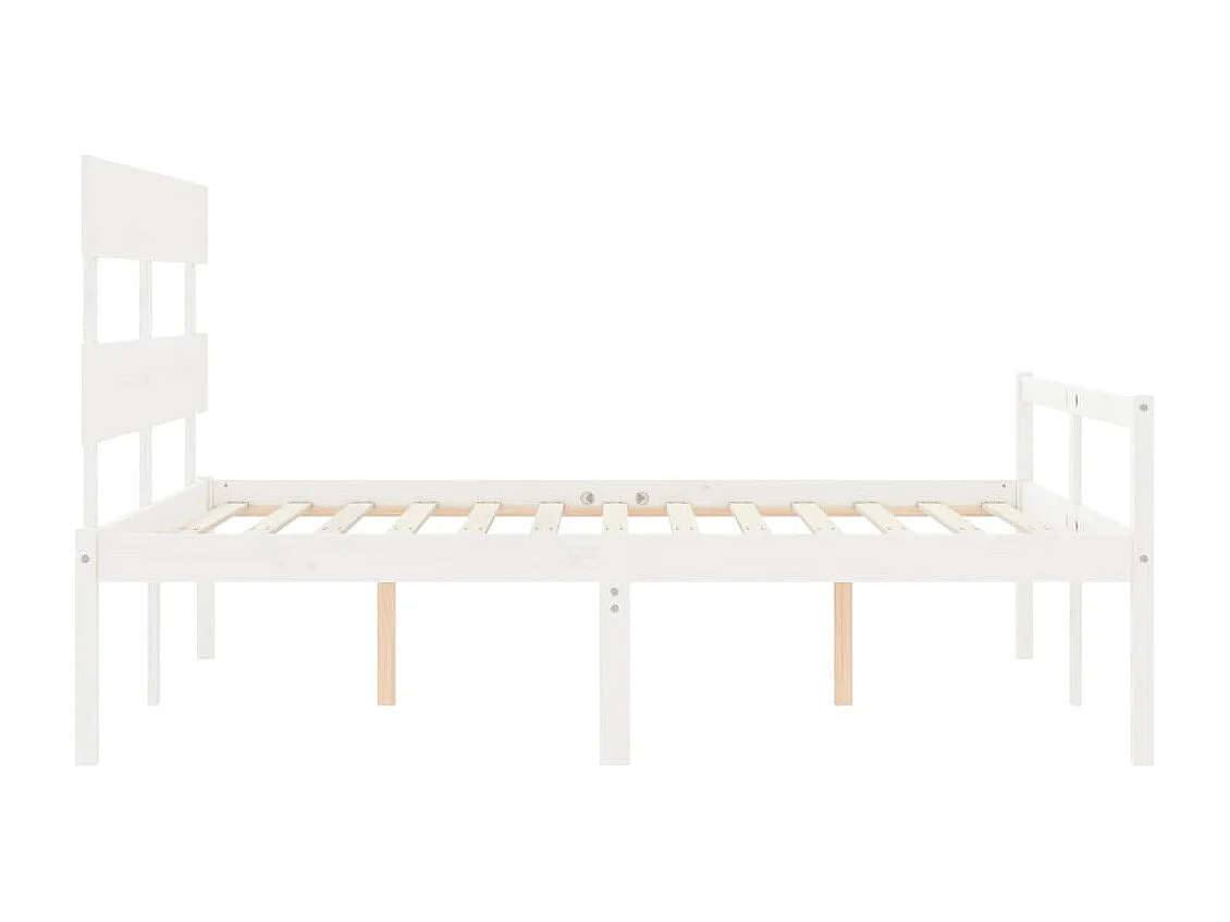 Lit pour personne âgée sans matelas blanc 160x200cm bois massif