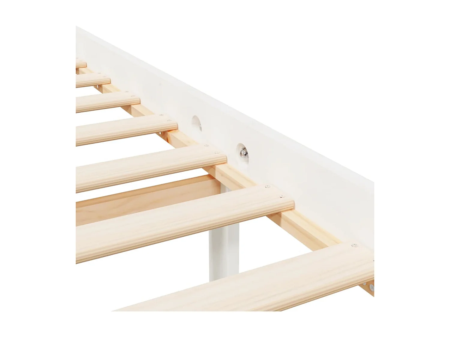 Lit pour personne âgée sans matelas blanc 160x200cm bois massif