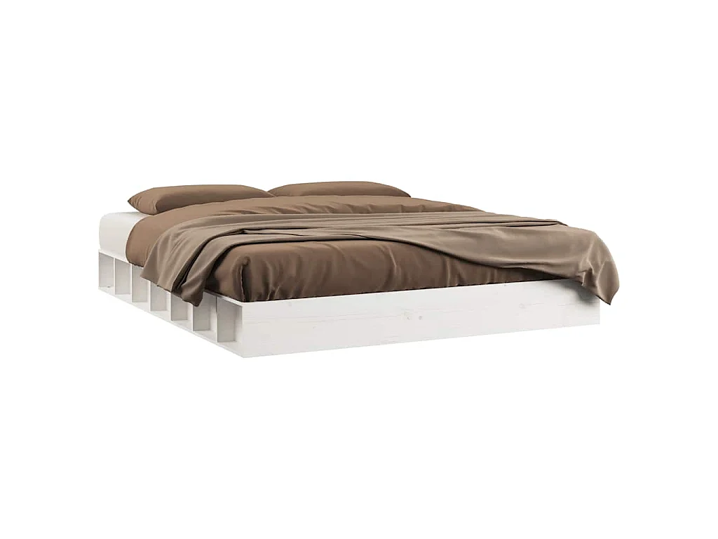 Cadre de lit sans matelas blanc 140x200 cm bois massif