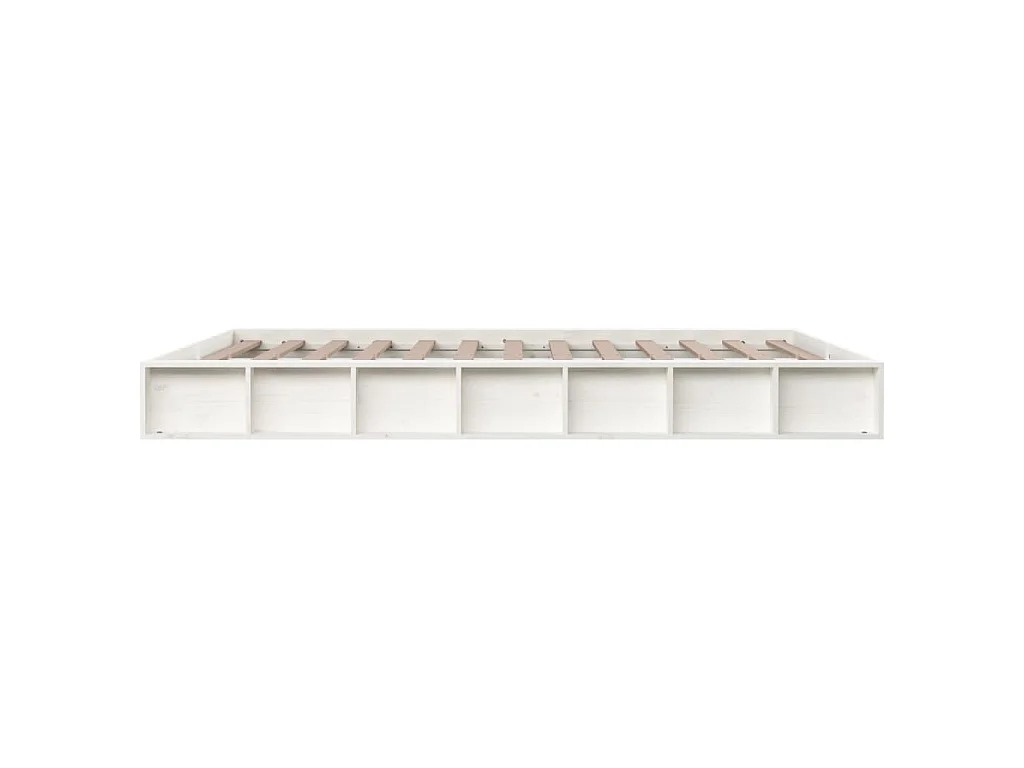 Cadre de lit sans matelas blanc 140x200 cm bois massif