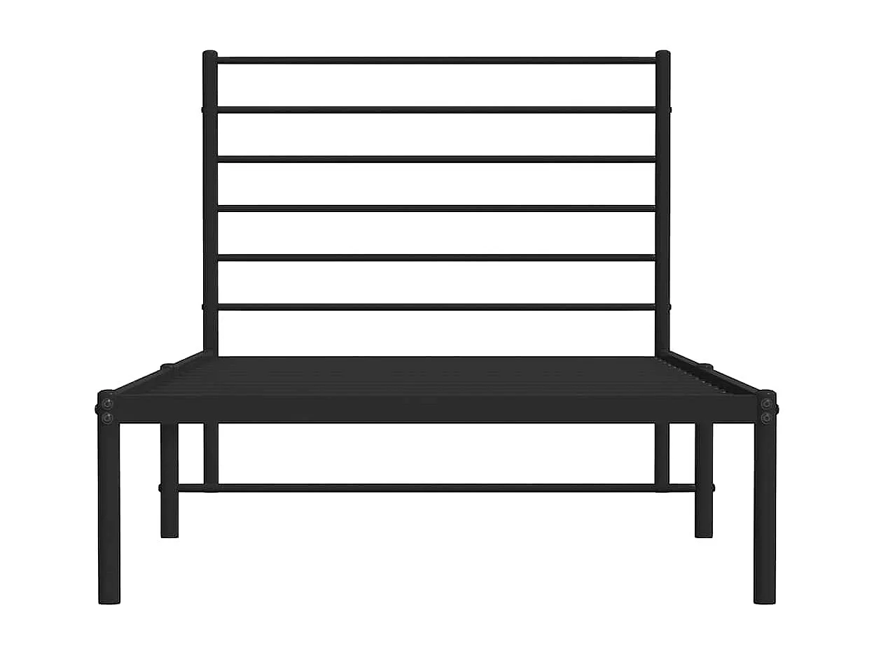 Giroletto con Testiera in Metallo Nero 100x190 cm